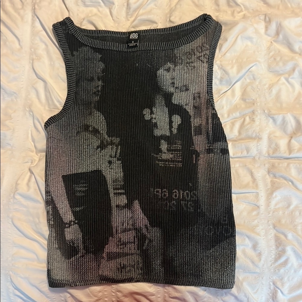 BDG Black Ribber Graphic Tank